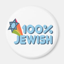 100% JEWISH + Magen David Magnets