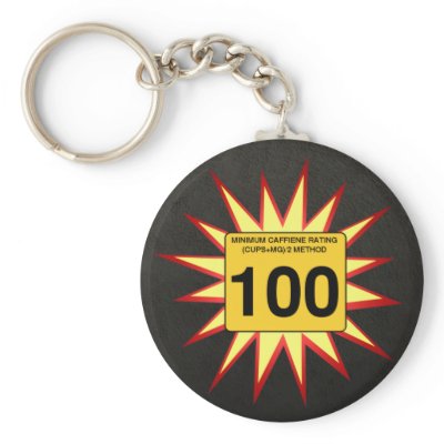 100 Percent Caffeine Keychain by packratgraphics