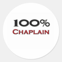 100 Percent Chaplain Round Sticker