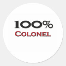 100 Percent Colonel Round Sticker