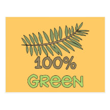 100 Percent Green Tshirts and Gifts Postcards