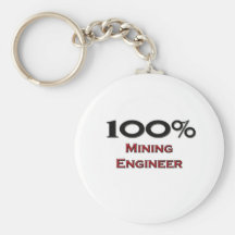 100 Percent Mining Engineer Keychain