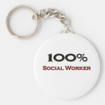 100 Percent Social Worker Keychain