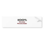 100 Percent Systems Programmer bumper stickers