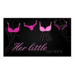 100 Pink and Black Lingerie Bra Business Card