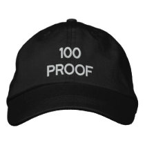 100 proof embroidered baseball cap