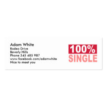 100% Single Business Card