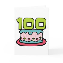 100 Year Old Birthday Cake Greeting Cards