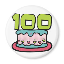 100 Year Old Birthday Cake Magnet