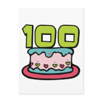 100 Year Old Birthday Cake Postcards