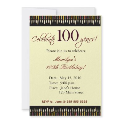100 Year old Birthday party invitation by aslentz