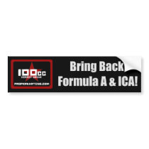 100cc - Bring Back Formula A and ICA Bumper Sticker