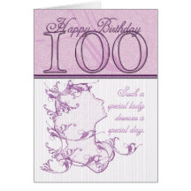 100th Birthday Cameo Card Pink
