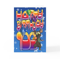 100th Birthday Card cute with little mouse