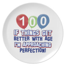 100th birthday designs plates