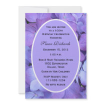 100th Birthday Party Invitation -- Hydrangeas