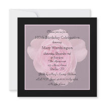 100th Birthday Party Invitation - Rose for 100th