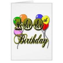 100th Birthday with Balloons Greeting Cards