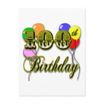 100th Birthday with Balloons Post Cards