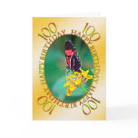 100th Butterfly and flower birthday card