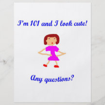 101  I'm 101 and I look cute! Custom Flyer
