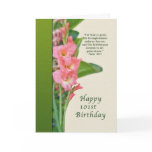 101st Birthday Card with Pink Gladiolus