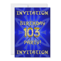 103rd Birthday party invitation