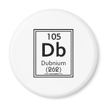 105 Dubnium Refrigerator Magnets
