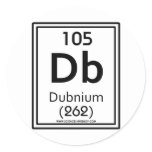 105 Dubnium Round Sticker
