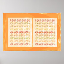 108 X 2 Times LEO Symbol - Fire, Fruit & Seed Print