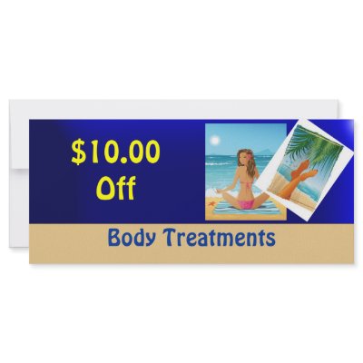$10.00 Off, Body Treatments Rack Cards by PassionforDetails