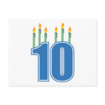 10 Birthday Candles (Blue / Green) Postcards