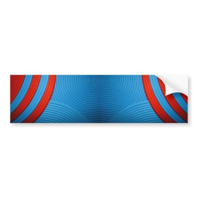 10 Blue & Red Abstract Sunshine Bumper Sticker by colourmatt