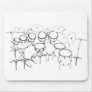 10 Piece Drum Kit: Black & White Drawing: Mousepads