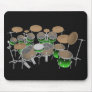 10 Piece Drum Kit: Green Gradient: Drums Mousepad