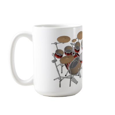 10 Piece Drum Kit: Red Gradient: Coffee Mug by spiritswitchboard