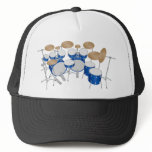 10 Piece Drum Kit: Vector Drawing: hats