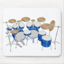 10 Piece Drum Kit: Vector Drawing: mousepads