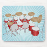 10 Piece Drum Kit: Vector Drawing: Mousepad