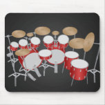 10 Piece Drum Kit: Vector Drawing: Mousepad