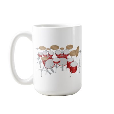 10 Piece Drum Kit: Vector Drawing: Coffee Mug by spiritswitchboard