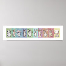 10 Rainbow Rabbits Custom Poster