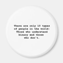 10 Types of People Refrigerator Magnet