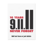 10 Year Anniversary September 11th Postcard