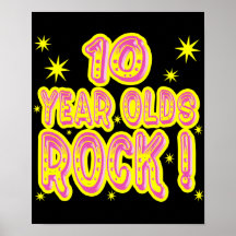10 Year Olds Rock! (Pink) Poster Print