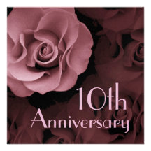 10th Anniversary Invitation - PINK Rose