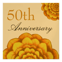 10th Anniversary Red Flowers Premium Metallic Personalised Invitation
