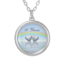 10th Anniversary Tin Hearts Necklaces