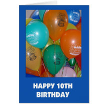 10th Birthday Blue Card