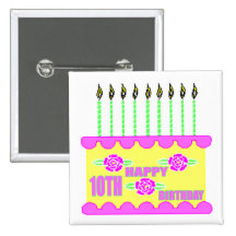 10th Birthday Cake Gifts Pins